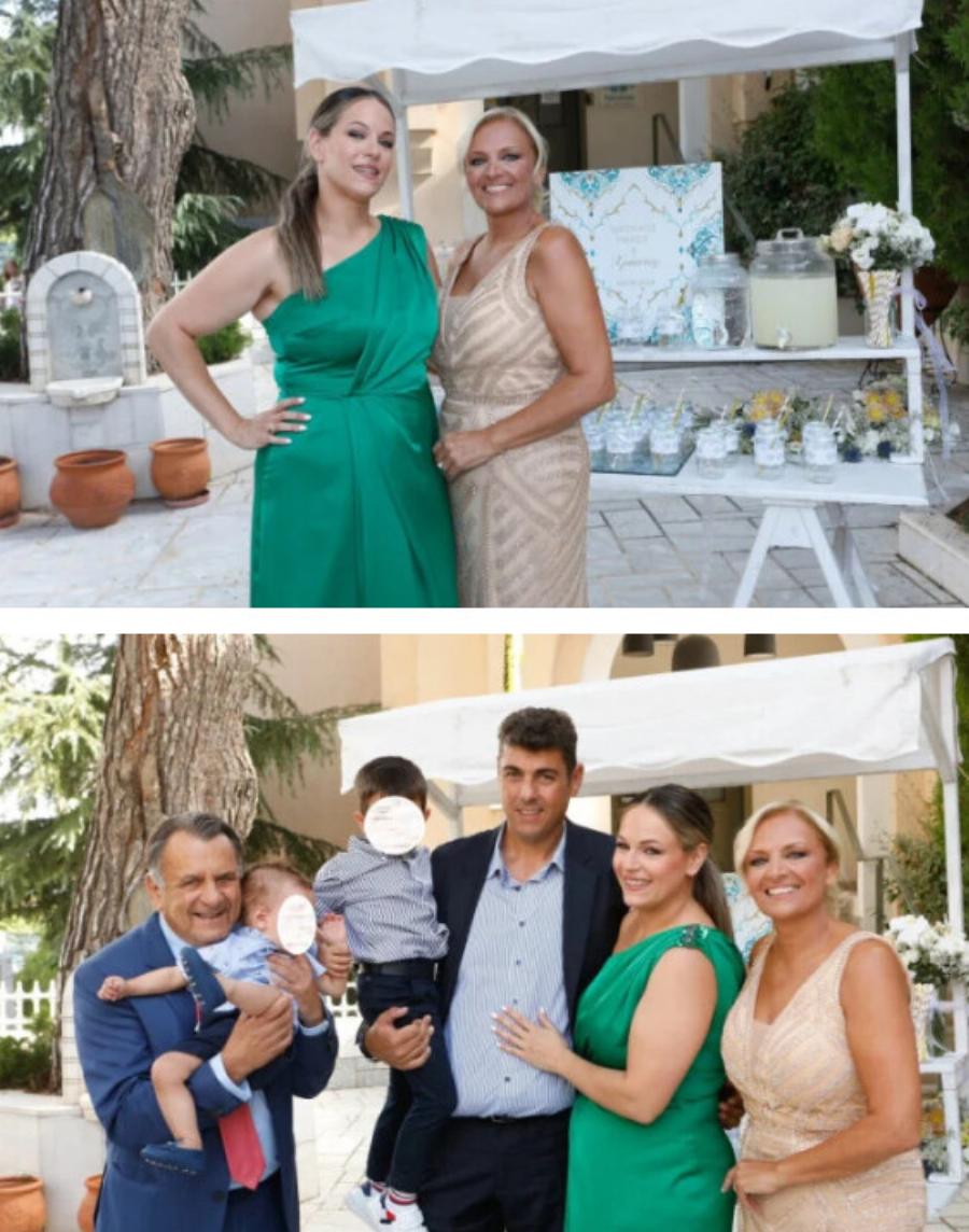 Η βάπτιση του εγγονού της Χριστίνας Λαμπίρη με νονό τον άντρα της