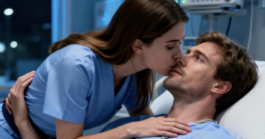 Η νοσοκόμα φίλησε κρυφά έναν όμορφο επιχειρηματία που βρισκόταν σε κώμα για τρία χρόνια, πιστεύοντας πως δεν θα ξυπνήσει ποτέ — αλλά προς έκπληξή της, εκείνος την αγκάλιασε ξαφνικά μετά το φιλί…
