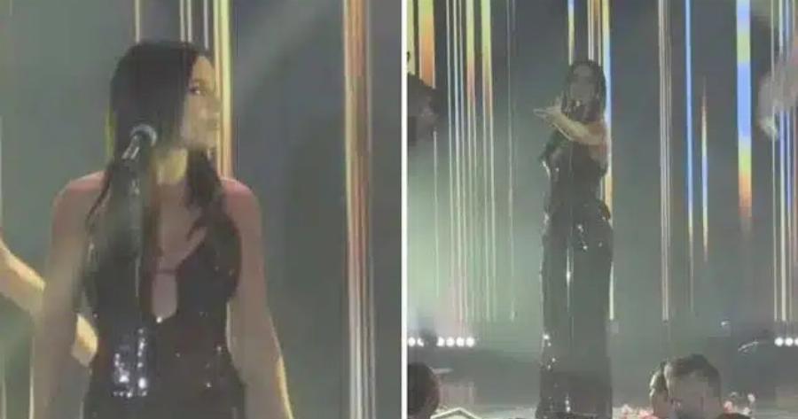 Έξαλλη Ελληνίδα τραγουδίστρια με τύπο που της πέταξε λουλούδια στο πρόσωπο