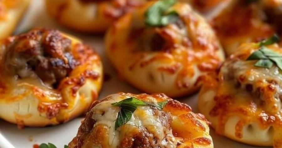 Μπουκίτσες πίτσας με κεφτεδάκια και τυρί – Το εύκολο σνακ που εξαφανίζεται