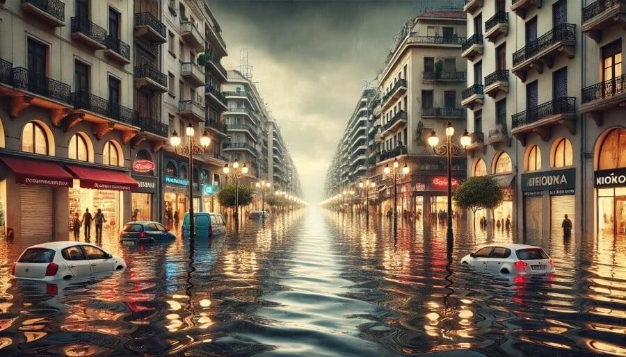 Έτσι θα έμοιαζε η Θεσσαλονίκη αν αντιμετώπιζε πλημμύρες όπως η Βαλένθια – Tρoμακτικές εικόνες
