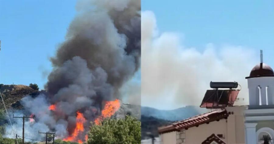 EKTAKTO TΩΡΑ – Μεγάλη φωτιά σε ελληνικό νησί κοντά σε σπίτια – Συναγερμός στην Πυροσβεστική – Ήχησε το 112