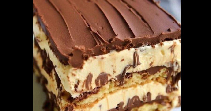 Κέικ Εκλέρ με Φυστικοβούτυρο Χωρίς Ψήσιμο