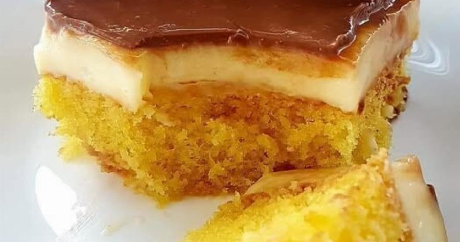 Κωκ ταψιού με κρέμα και σοκολάτα – Εύκολη και ζουμερή συνταγή