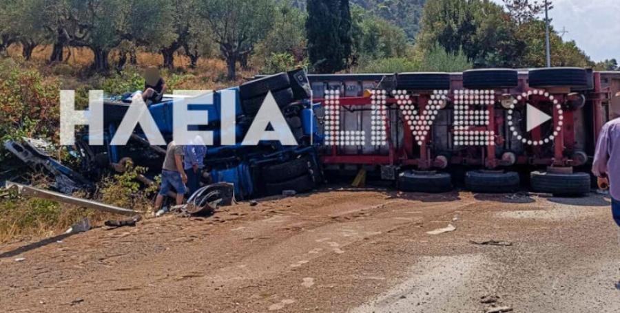 Πύργος: Δυστύχημα σε σύγκρουση νταλίκας με τρία αυτοκίνητα στην Εθνική οδό – Νεκροί μητέρα και παιδί