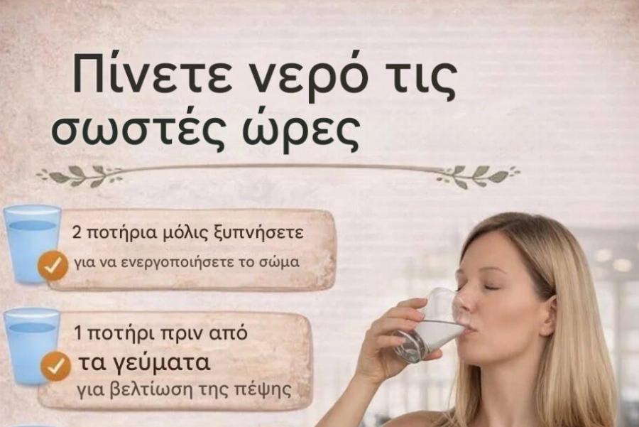 Πότε πρέπει να πίνετε νερό;
