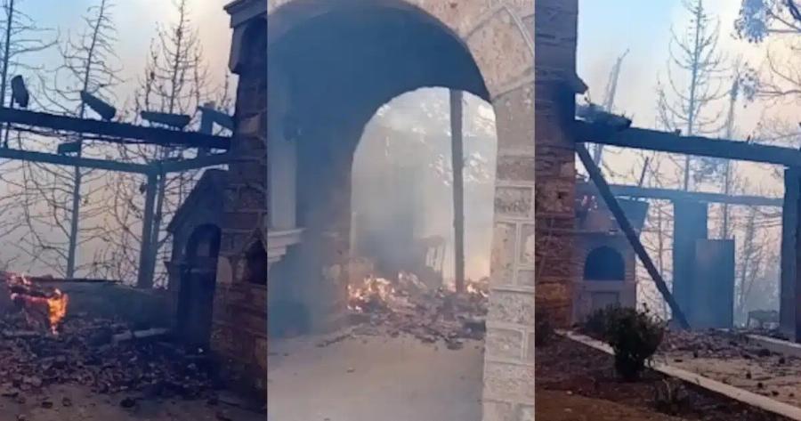 Καταστράφηκε απο την φωτιά η ιστορική εκκλησία της Παναγίας των Καταφυγίων στη Ζάχολη