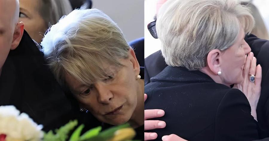 Θρήνος στην κηδεία της Σύλβα Ακρίτα – Συντετριμμένη η κόρη της, Έλενα Ακρίτα, στο πλευρό του γιου της