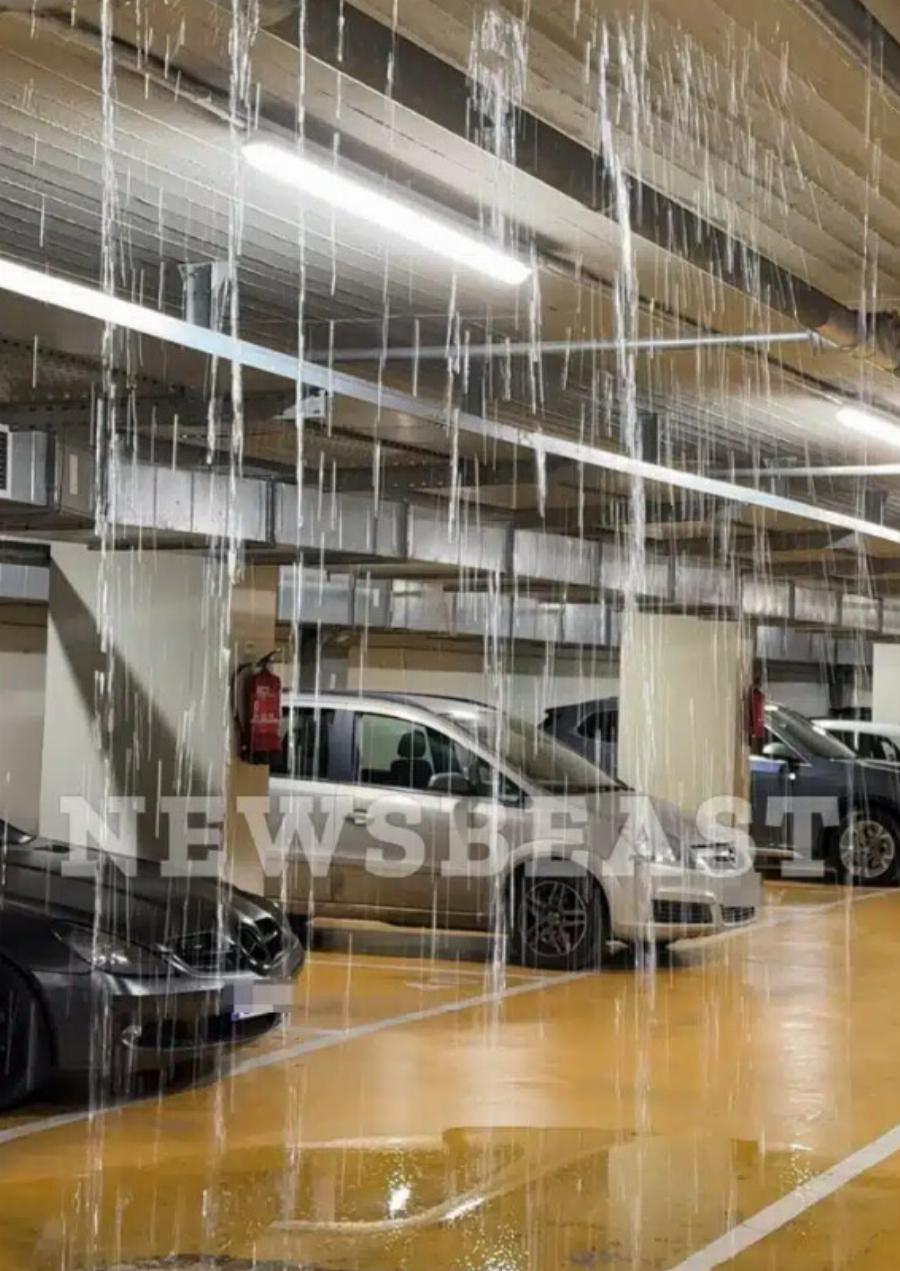 Νερά μπήκαν και στο parking της Βουλής από την χθεσινή βροχή – Απίστευτες εικόνες