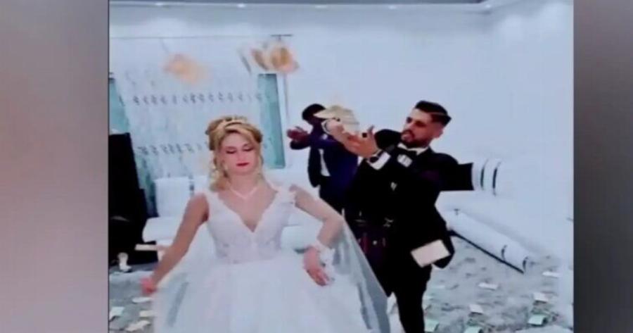 Aπiστεuτo βίντεο από γάμο Ρομά στον Τύρναβο: Νύφη χορεύει πάνω σε… χιλιάδες Eupw – Ο γαμπρός την έραινε με… 50άρικα!