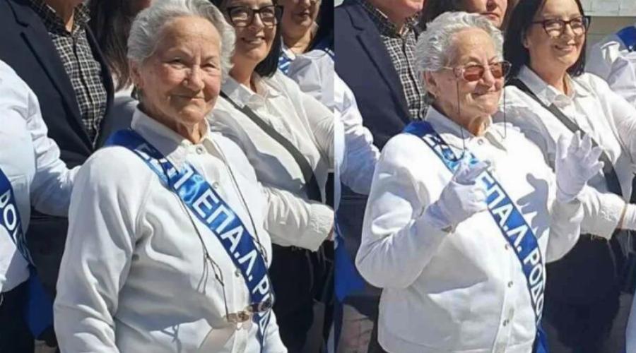 Μεγάλη συγκίνηση στην Ρόδο: Η κυρία Σοφία, είναι 82 ετών, μαθήτρια και παρέλασε περήφανα μπροστά σε χιλιάδες κόσμου – Χίλια μπράβο
