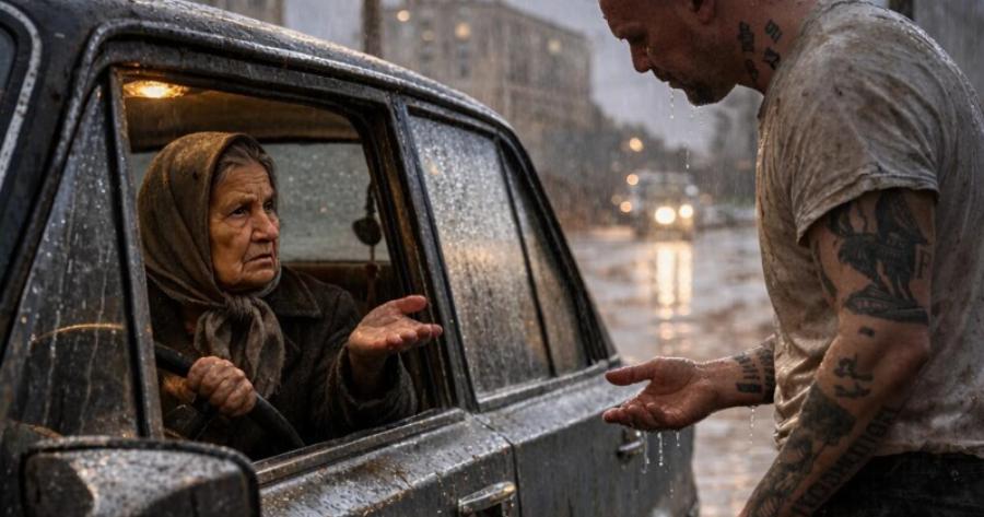 Μια ηλικιωμένη γυναίκα, μέσα σε καταρρακτώδη βροχή, πήρε με το αυτοκίνητό της έναν πρώην κρατούμενο με μια τεράστια τσάντα, χωρίς καν να υποψιάζεται τι θα της συνέβαινε μόλις μισή ώρα αργότερα