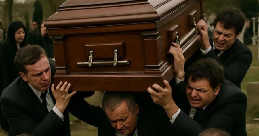 Κατά τη διάρκεια της κηδείας μιας νεαρής γυναίκας, τέσσερις άνδρες δεν κατάφεραν να σηκώσουν το φέρετρο, και τότε η μητέρα της κοπέλας ζήτησε να το ανοίξουν