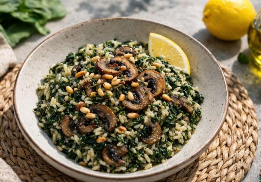 Νηστίσιμο Σπανακόρυζο με Μανιτάρια – Η Απόλυτη Γεύση για τη Νηστεία