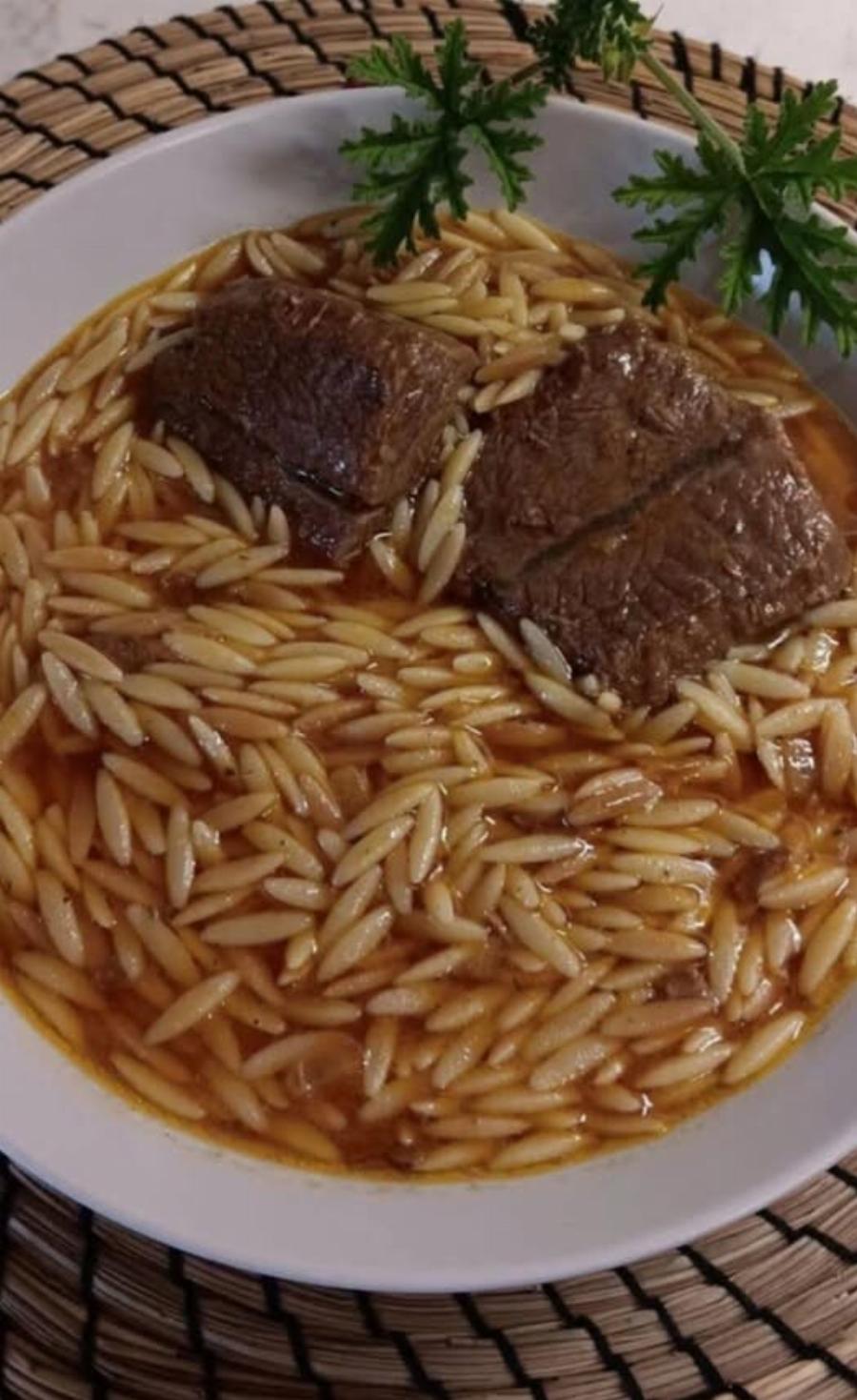 Κρέας μοσχαρίσιο ( χτένι) με κριθαράκι-έγινε λουκούμι το φαγάκι μας πεντανοστιμο