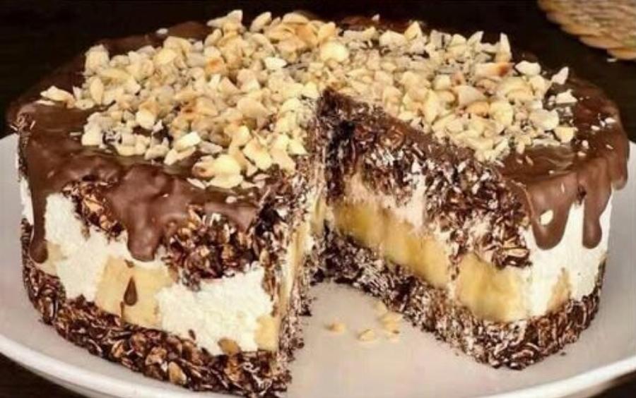 Τούρτα χωρίς ζάχαρη με μπανάνα και βρώμη – Εύκολη και υγιεινή