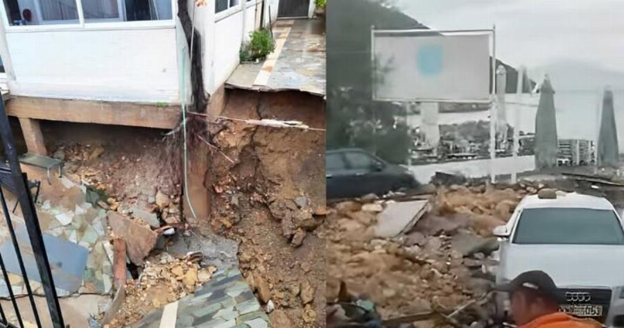 Μεγάλες καταστροφές – Ξηλώθηκε ο παραλιακός δρόμος, χείμαρρος παρέσυρε αυτοκίνητα