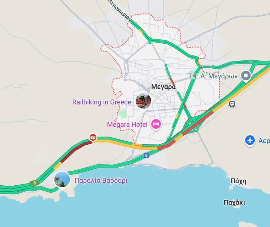 Τροχαίο με καραμπόλα 10 οχημάτων στην εθνική οδό στο ύψος των Μεγάρων