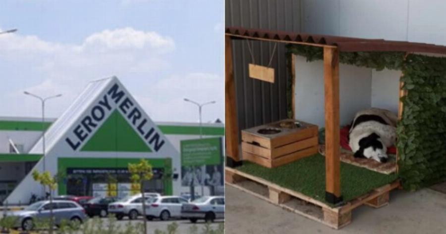 Τους αξίζουν συγχαρητήρια: Ζεστό σπιτάκι για έναν αδέσποτο σκύλο έφτιαξε το κατάστημα Leroy Merlin στη Λάρισα