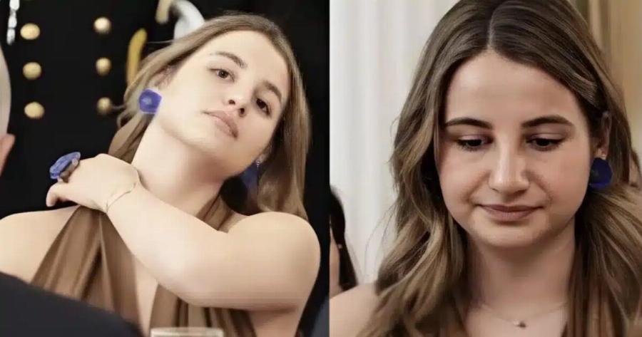 Κομψή και ντυμένη σαν Aρχαία Ελληνίδα: Η Δάφνη Μητσοτάκη στο επίσημο δείπνο στο Προεδρικό Μέγαρο μαγνήτισε όλα τα βλέμματα.