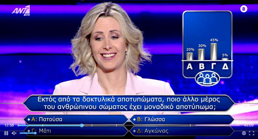 Δεν έχει ξανασυμβεί: Η ερώτηση του «Εκατομμυριούχου» που παίκτρια, κοινό και Αρναούτογλου απάντησαν λάθος