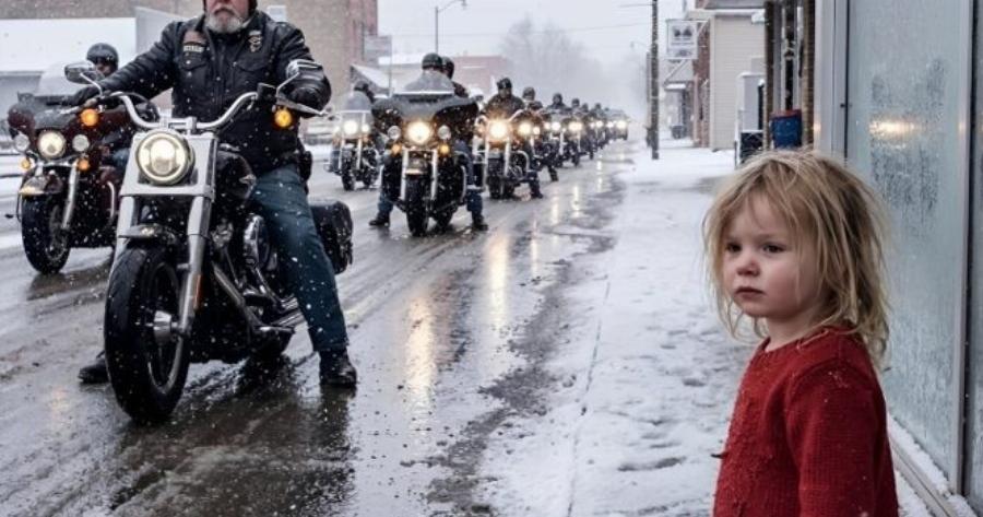 Ένα 6χρονο κοριτσάκι στεκόταν ξυπόλυτο στο χιόνι, έξω από ένα ερημικό κατάστημα δίπλα στον αυτοκινητόδρομο. Περίμενε ακριβώς στο σημείο όπου η μητέρα της της είχε πει να μείνει ακίνητη — μέχρι που μια ομάδα νυχτερινών μοτοσικλετιστών μπήκε στο πάρκινγκ και συνειδητοποίησε ότι το παιδί στεκόταν εκεί ήδη πολλές ώρες
