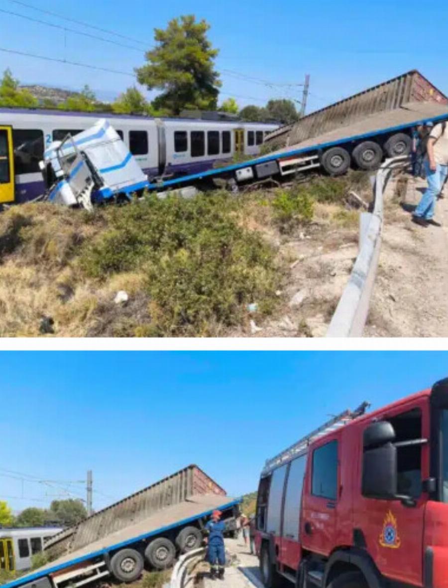Εύβοια: Τρεις τραυματίες από τη σύγκρουση φορτηγού με τρένο με 130 επιβάτες – Νέες φωτογραφίες