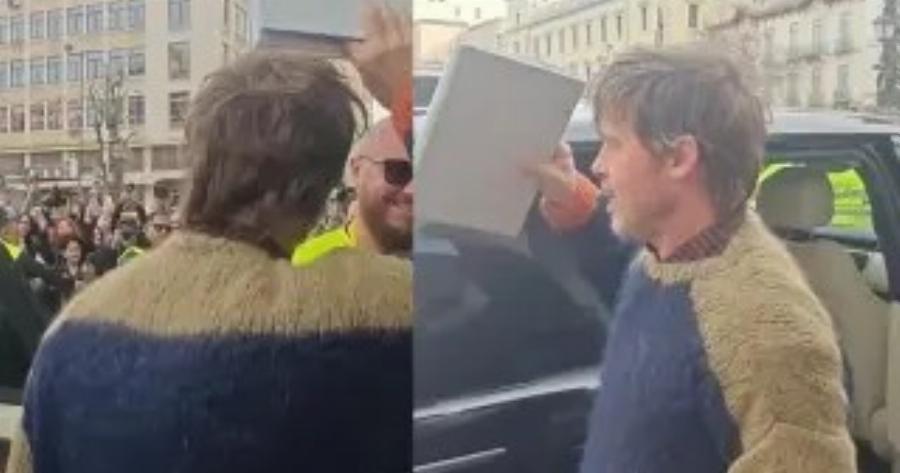 Ο Μπραντ Πιτ στην πλατεία Κοτζιά: Σούσουρο με τις θαυμάστριες – Νέα στιγμιότυπα από τον χαμό που έγινε