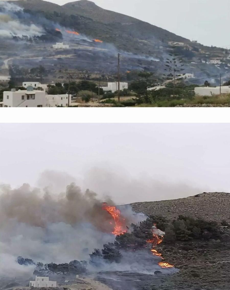 Μεγάλη φωτιά στην Πάρο – Απομακρύνονται οι κάτοικοι