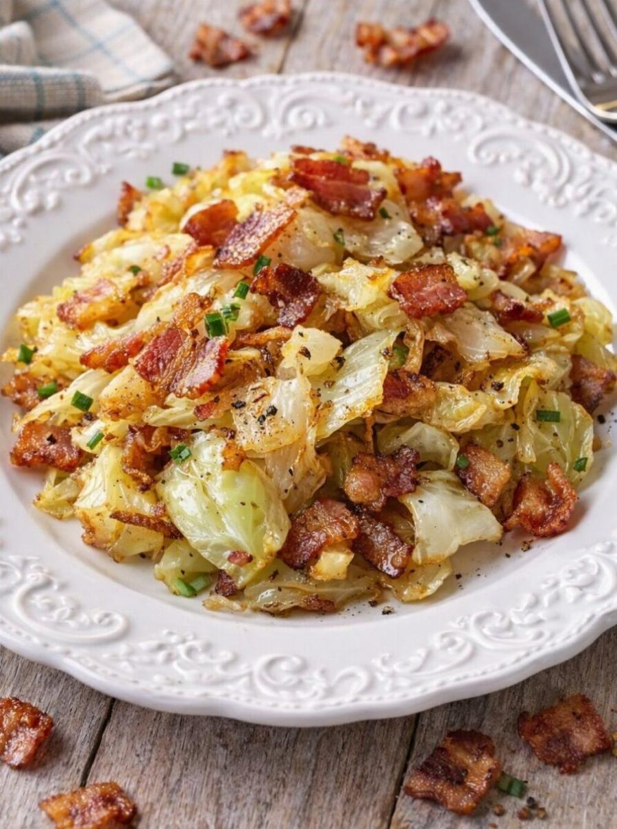 Τηγανητό Λάχανο με Μπέικον – Γρήγορο & Απίστευτα Νόστιμο