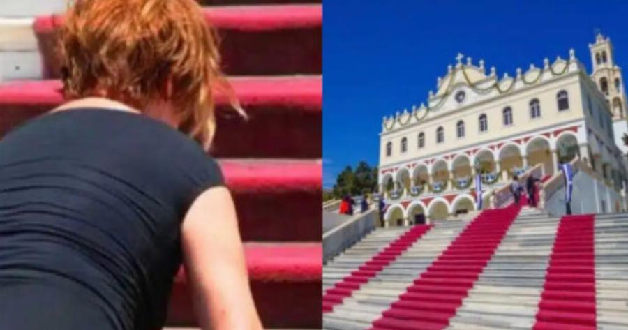 Γονατιστή στην Παναγία της Τήνου νόμιζα ότι έχανα τα μωρά μου όταν ήρθε μια γιαγιά και ακούμπησε την κοιλιά μου