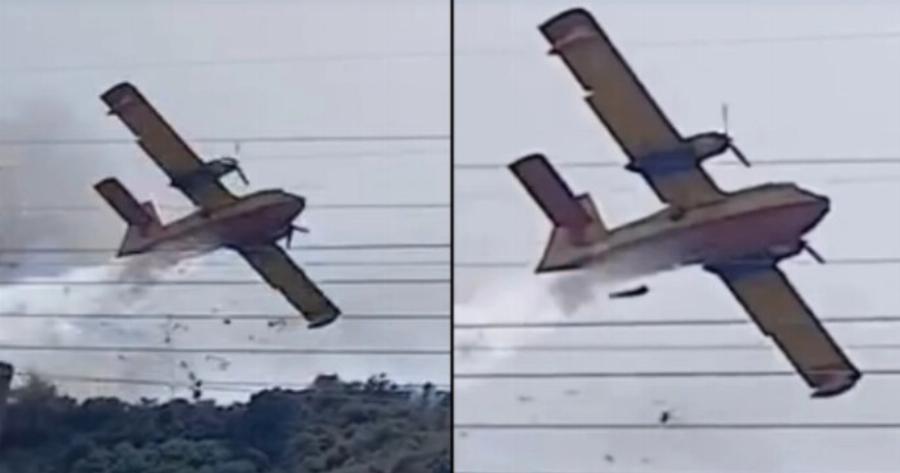 Φωτιά στη Ναυπακτία: Canadair «βρήκε» σε πεύκο (vid)