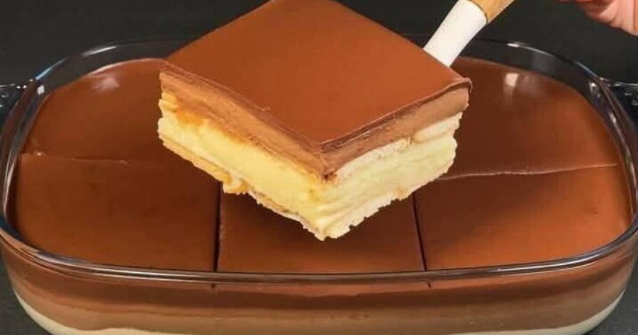 Γλυκό ψυγείου με σοκολάτα και κρέμα – Εύκολο χωρίς ψήσιμο