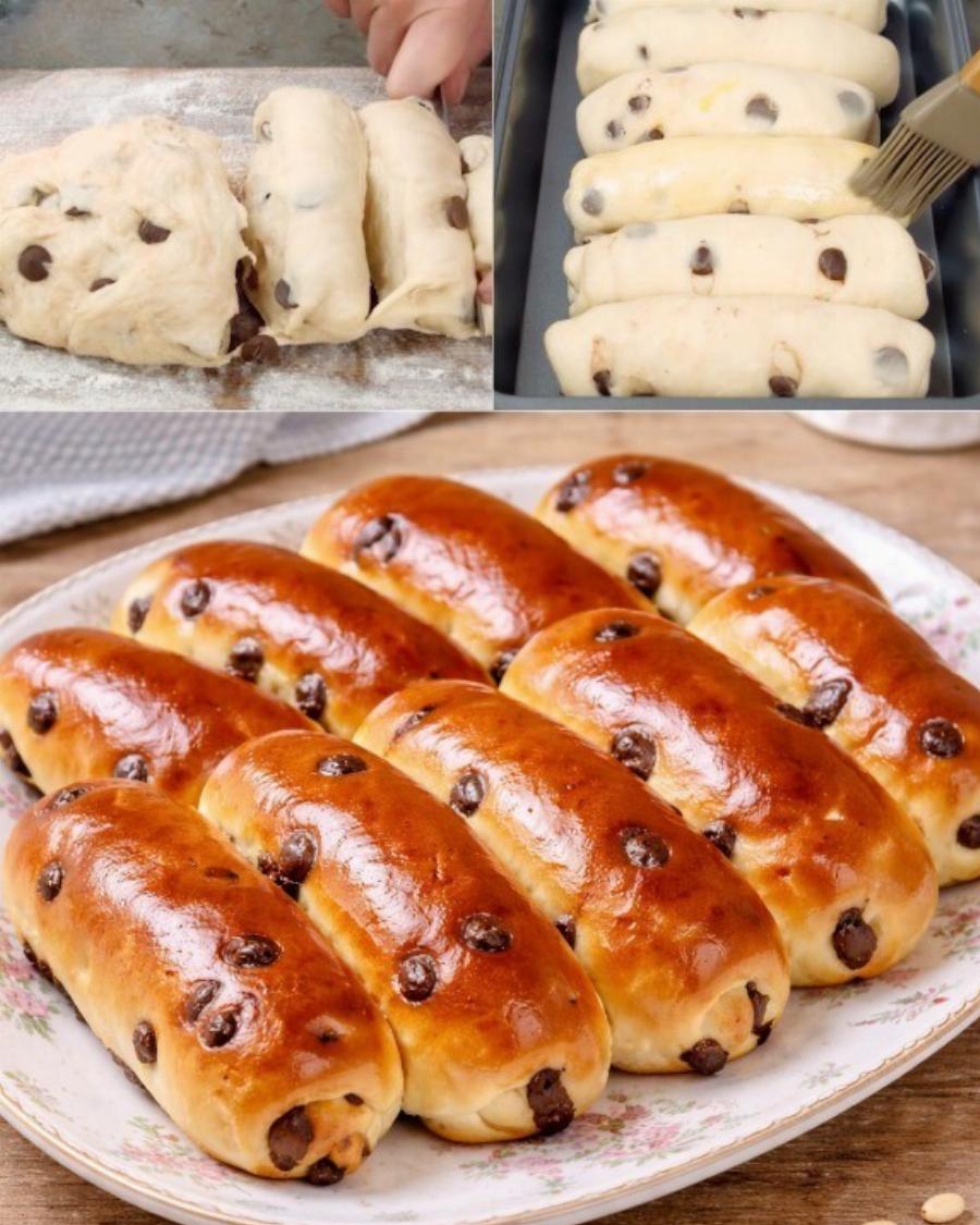 Αφράτα ψωμάκια που λιώνουν στο στόμα με λιωμένη σοκολάτα