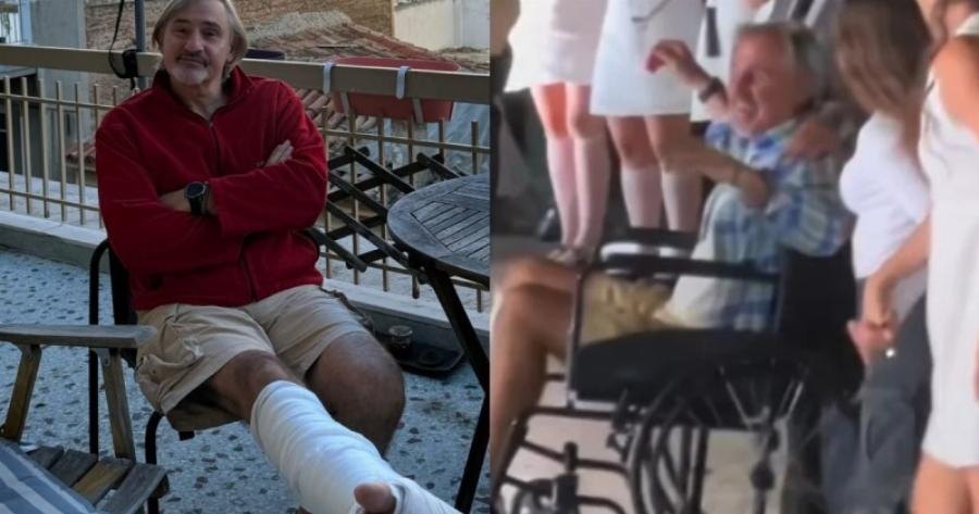 Συγκίνησε και καταχειροκροτήθηκε ο Άκης Σακελλαρίου: Με αμαξίδιο στη σκηνή μετά από το τροχαίο ατύχημα