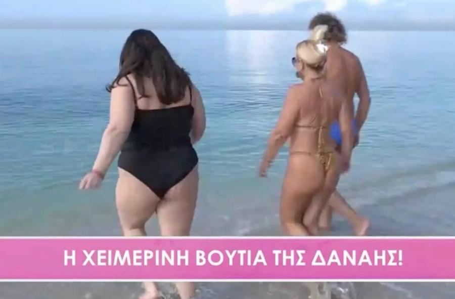 Δανάη Μπάρκα: Έβαλε το μαγιό της και βούτηξε στη θάλασσα, αψηφώντας το κρύο