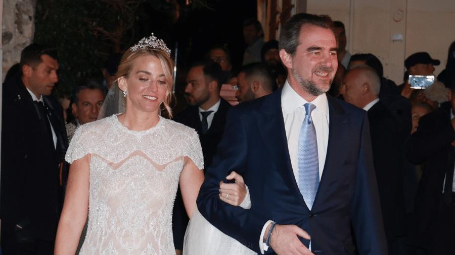 Η Χρυσή Βαρδινογιάννη φόρεσε την Antique Corsage Tiara με μαργαριτάρια και διαμάντια στον γάμο της