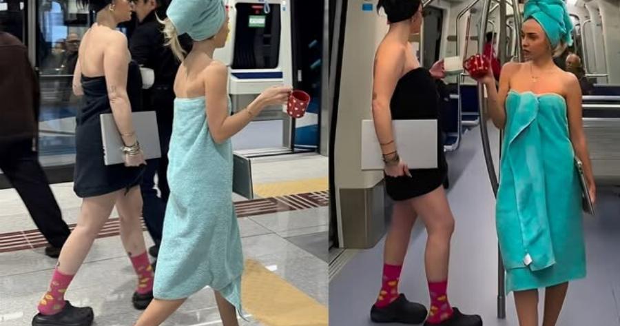Φόρεσαν μóνο τα μπουρνούζια τους και… κατέβηκαν στο μετρό Θεσσαλονίκης