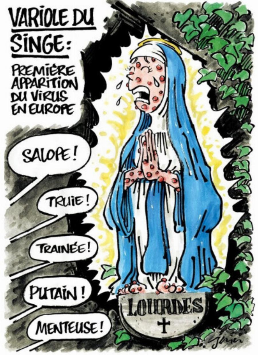 Σάλος με το σκίτσο που δείχνει την Παναγία να έχει κολλήσει Ευλογιά των Πιθήκων