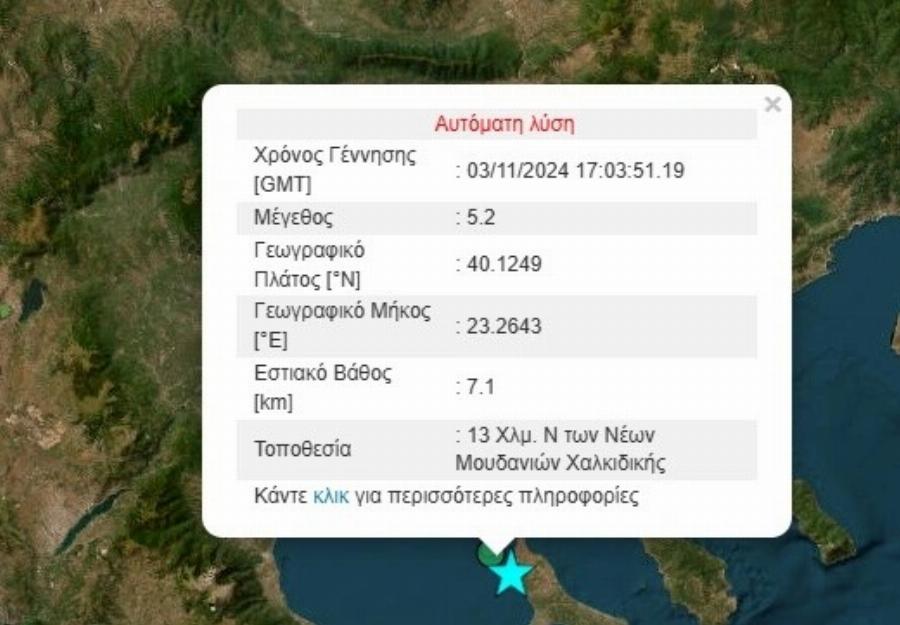 Μεγάλος σεισμός στη Χαλκιδική – Ταρακουνήθηκε η Θεσσαλονίκη