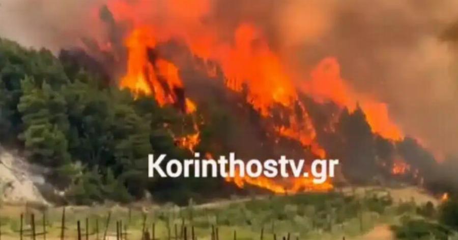 Καίει τώρα ανεξέλεγκτη τεράστια φωτιά – Επιχειρούν 140 πυροσβέστες, 11 αεροσκάφη και 5 ελικόπτερα