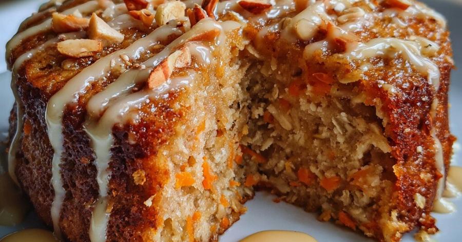 Κέικ βρώμης με μήλο και καρότο χωρίς ζάχαρη