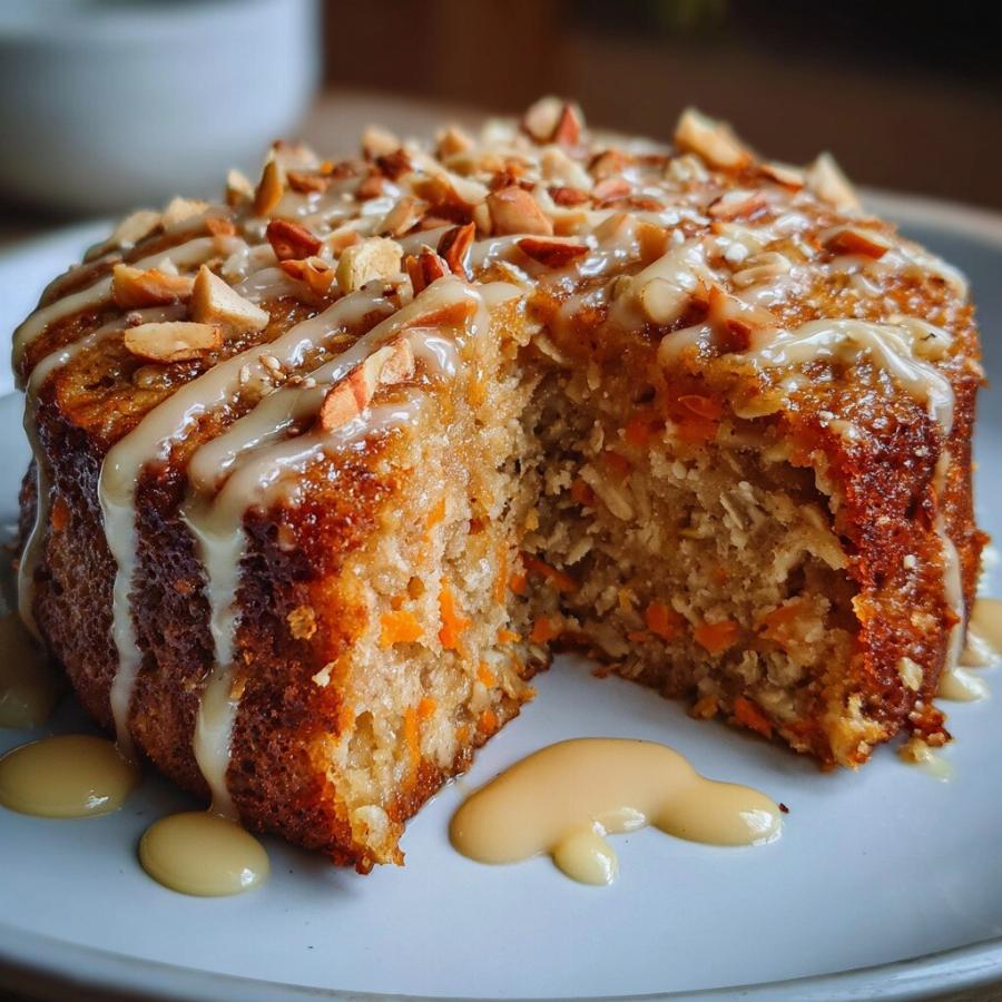 Κέικ βρώμης με μήλο και καρότο χωρίς ζάχαρη