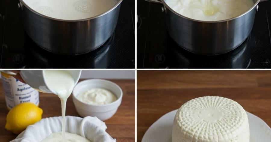 Με γάλα, λεμόνι και γιαούρτι έφτιαξα τυρί στο σπίτι