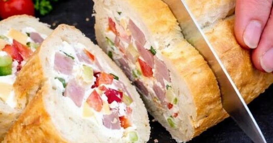 Γεμιστή μπαγκέτα σε 5 λεπτά – εύκολο σνακ χωρίς μαγείρεμα