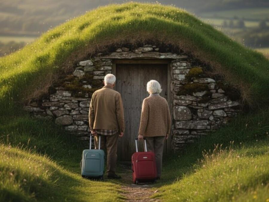 Αφήνοντας τους από τα παιδιά τους, ανακαλύπτουν ένα σπίτι σκαμμένο στο βουνό… και ό,τι βρίσκουν εκεί αλλάζει τη μοίρα τους