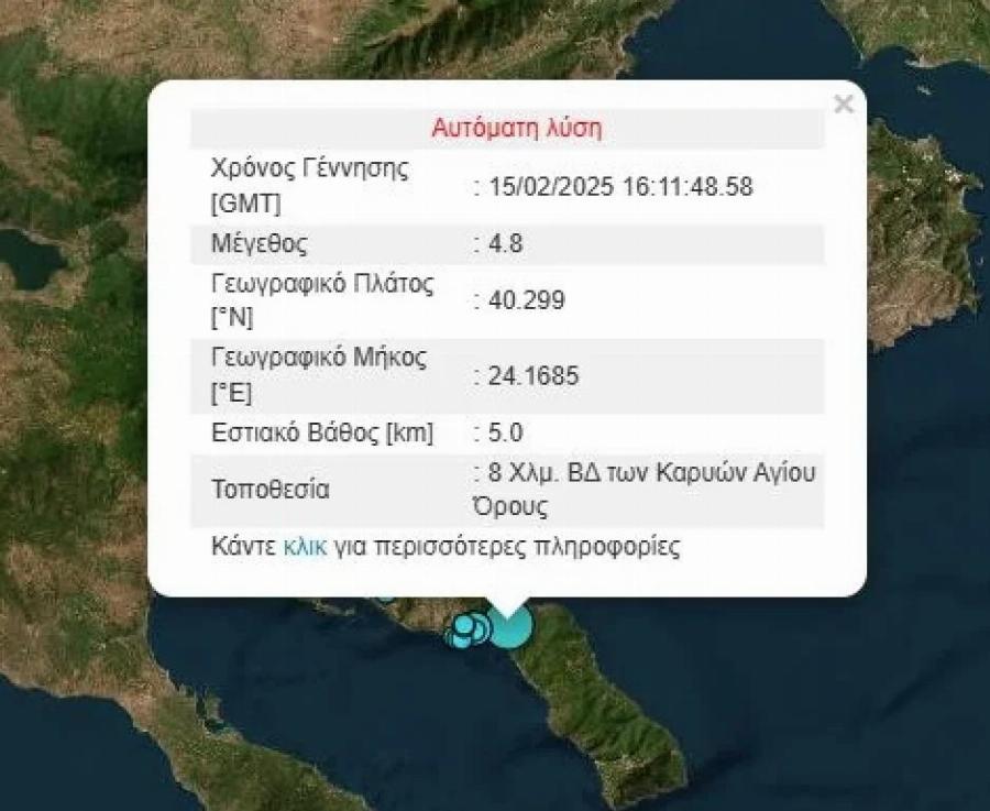 Δυνατός σεισμoς στο Άγιο Όρος