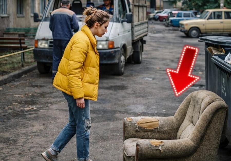 Μια γυναίκα βγήκε το βράδυ να πετάξει τα σκουπίδια και βρήκε στα απορρίμματα έναν σχεδόν καινούργιο καναπέ. Αποφάσισε να τον πάρει στο σπίτι: στο σπίτι, μαζί με τον σύζυγό της, άρχισαν να τον επισκευάζουν, αλλά ξαφνικά ο άντρας φώναξε: «Κοίτα τι είναι αυτό…»