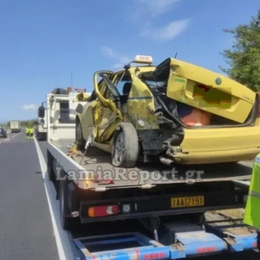 Σοβαρό τροχαίο στην Εθνική οδό – Φορτηγό διέλυσε ταξί
