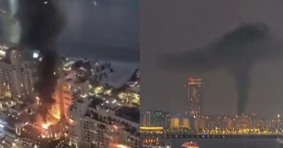 Φωτιά σε πολυτελές ξενοδοχείο του Ντουμπάι μετά από ιρανική πυραυλική επίθεση